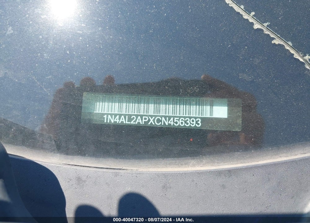 2012 NISSAN ALTIMA S VIN: 1N4AL2APXCN456393