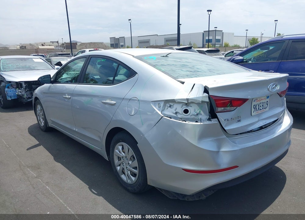 2018 HYUNDAI ELANTRA SE VIN: KMHD74LFXJU646110