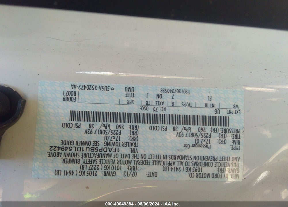 2013 FORD C-MAX HYBRID SEL VIN: 1FADP5BU1DL549422