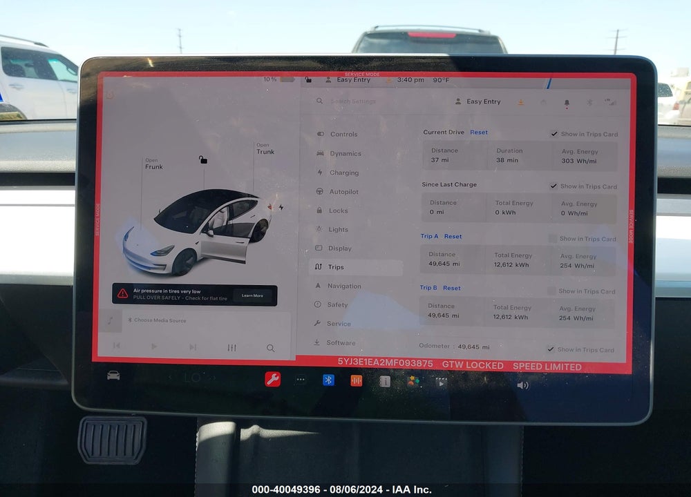 2021 TESLA MODEL 3 STANDARD RANGE PLUS REAR-WHEEL DRIVE VIN: 5YJ3E1EA2MF093875