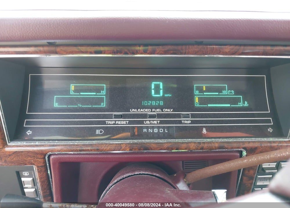 1989 CHRYSLER NEW YORKER C-BODY LANDAU VIN: 1C3BC6630KD600926