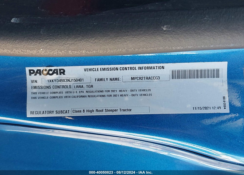 2022 KENWORTH T680 VIN: 1XKYD49X3NJ150401