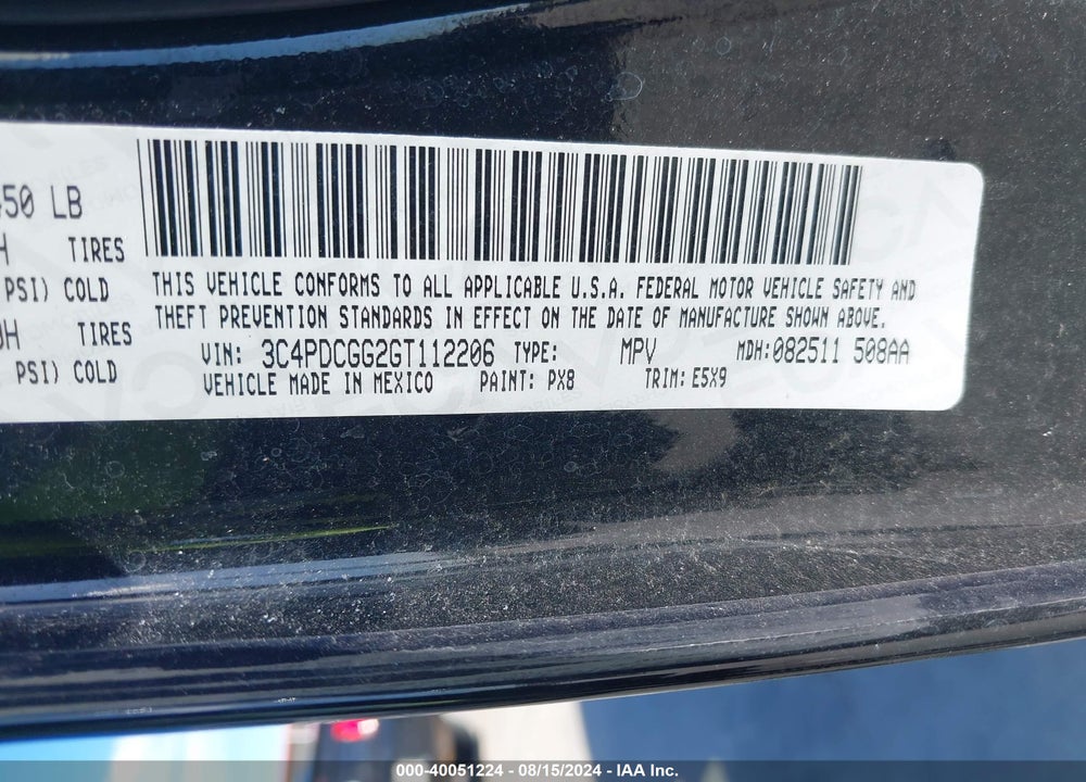 2016 DODGE JOURNEY CROSSROAD VIN: 3C4PDCGG2GT112206