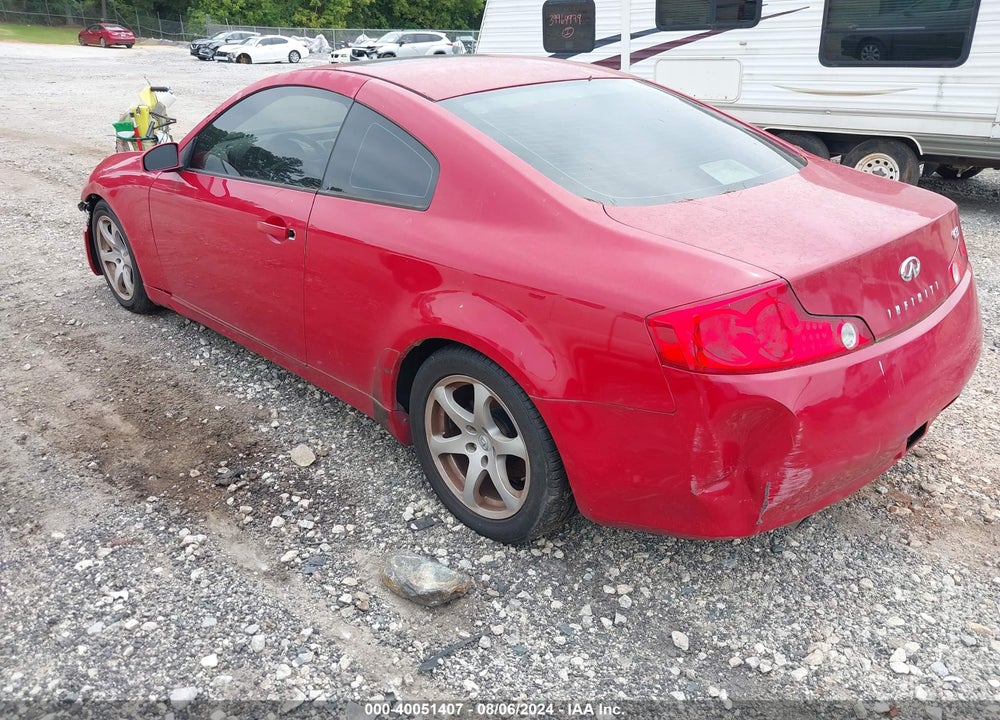 2003 INFINITI G35 BASE W/LEATHER VIN: JNKCV54E23M221421