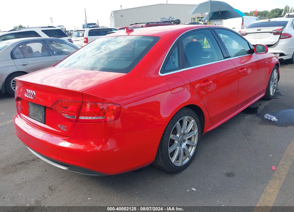 2012 AUDI A4 2.0T PREMIUM VIN: WAUFFBFL5CA117428