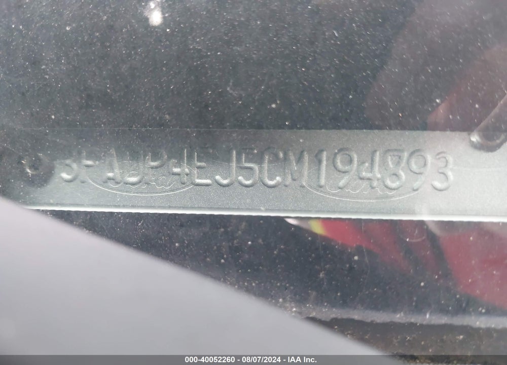 2012 FORD FIESTA SE VIN: 3FADP4EJ5CM194893
