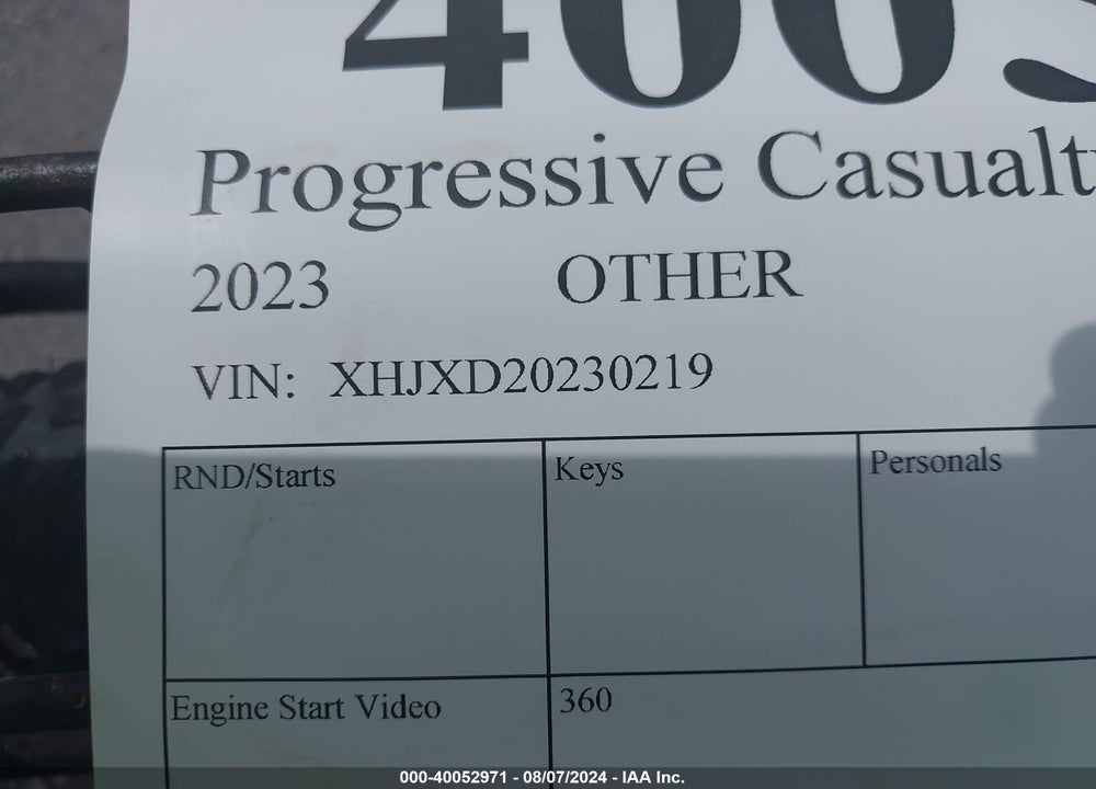 2023 OTHER --- VIN: XHJXD20230219