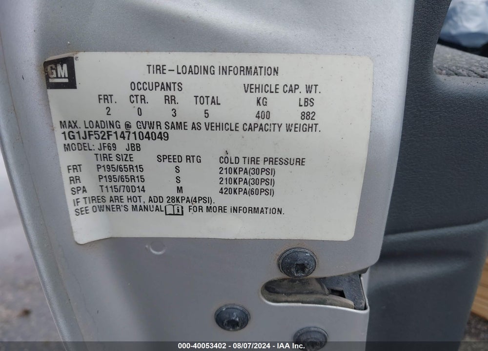2004 CHEVROLET CAVALIER LS VIN: 1G1JF52F147104049