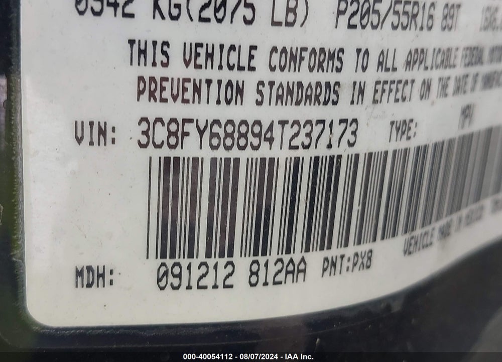 2004 CHRYSLER PT CRUISER LIMITED VIN: 3C8FY68894T237173