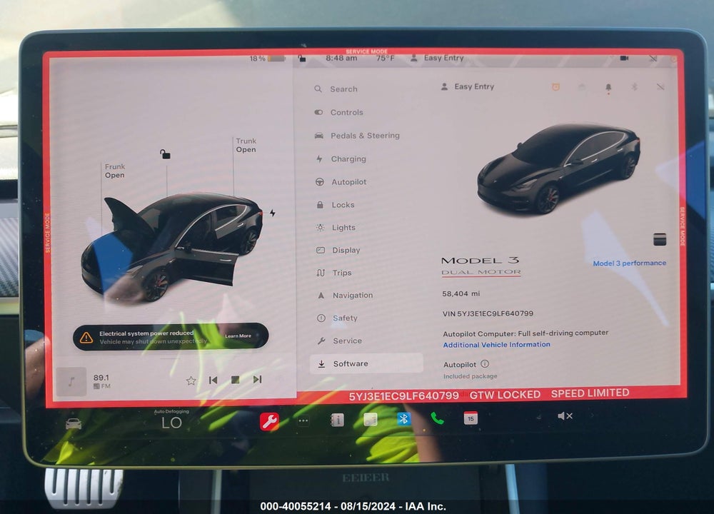 2020 TESLA MODEL 3 PERFORMANCE DUAL MOTOR ALL-WHEEL DRIVE VIN: 5YJ3E1EC9LF640799