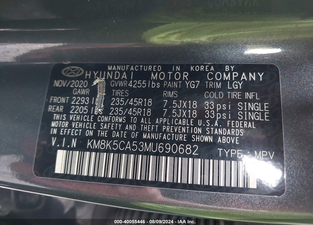 2021 HYUNDAI KONA ULTIMATE VIN: KM8K5CA53MU690682