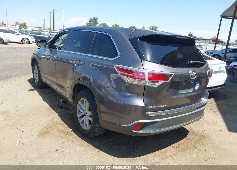 2016 TOYOTA HIGHLANDER LE VIN: 5TDZARFH6GS018189