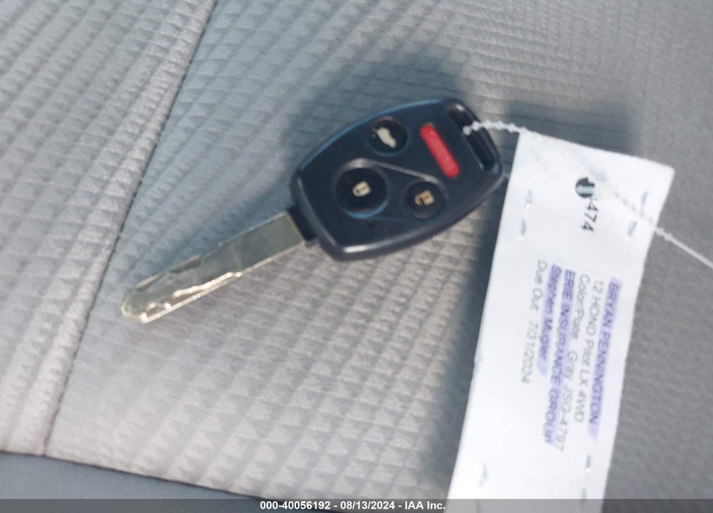 2012 HONDA PILOT LX VIN: 5FNYF4H21CB025994