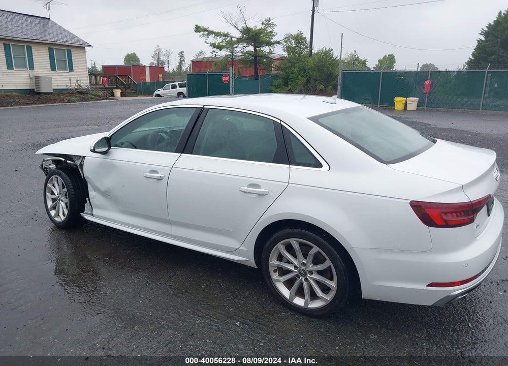 2019 AUDI A4 45 PREMIUM VIN: WAUENAF45KN019833