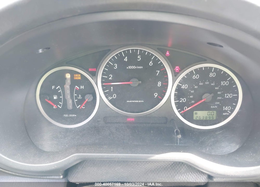 2005 SUBARU IMPREZA WRX VIN: JF1GD29615H516274