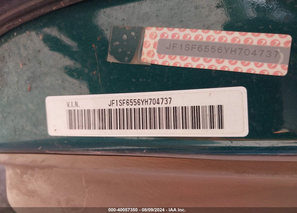 2000 SUBARU FORESTER S VIN: JF1SF6556YH704737