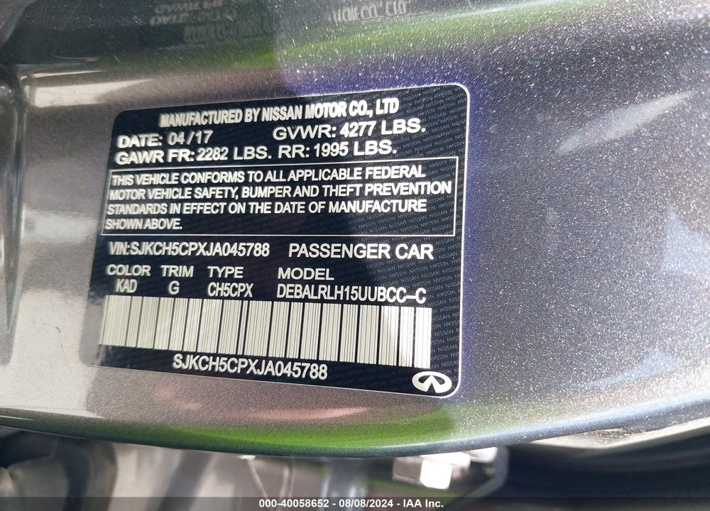 2018 INFINITI QX30 PREMIUM VIN: SJKCH5CPXJA045788