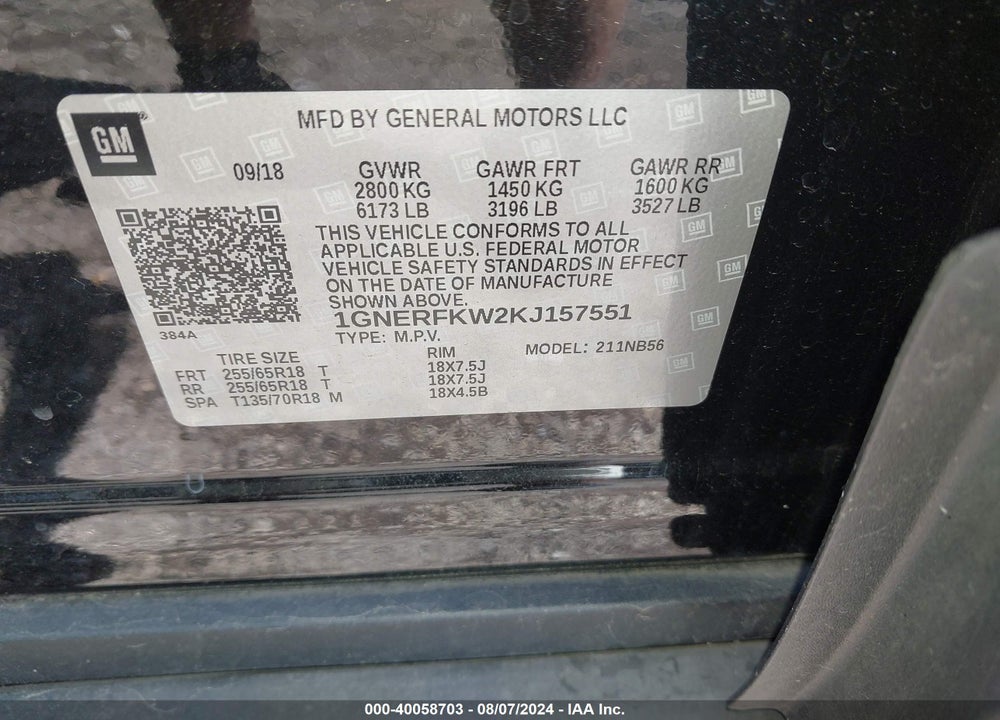 2019 CHEVROLET TRAVERSE LS VIN: 1GNERFKW2KJ157551