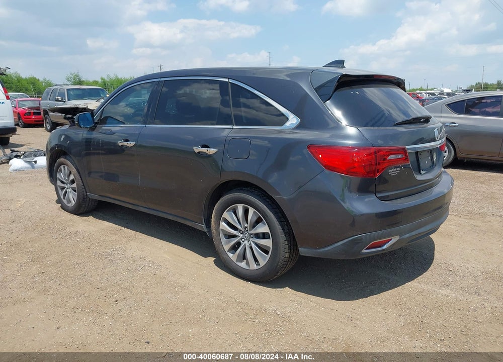 2014 ACURA MDX TECHNOLOGY PACKAGE VIN: 5FRYD3H49EB009349