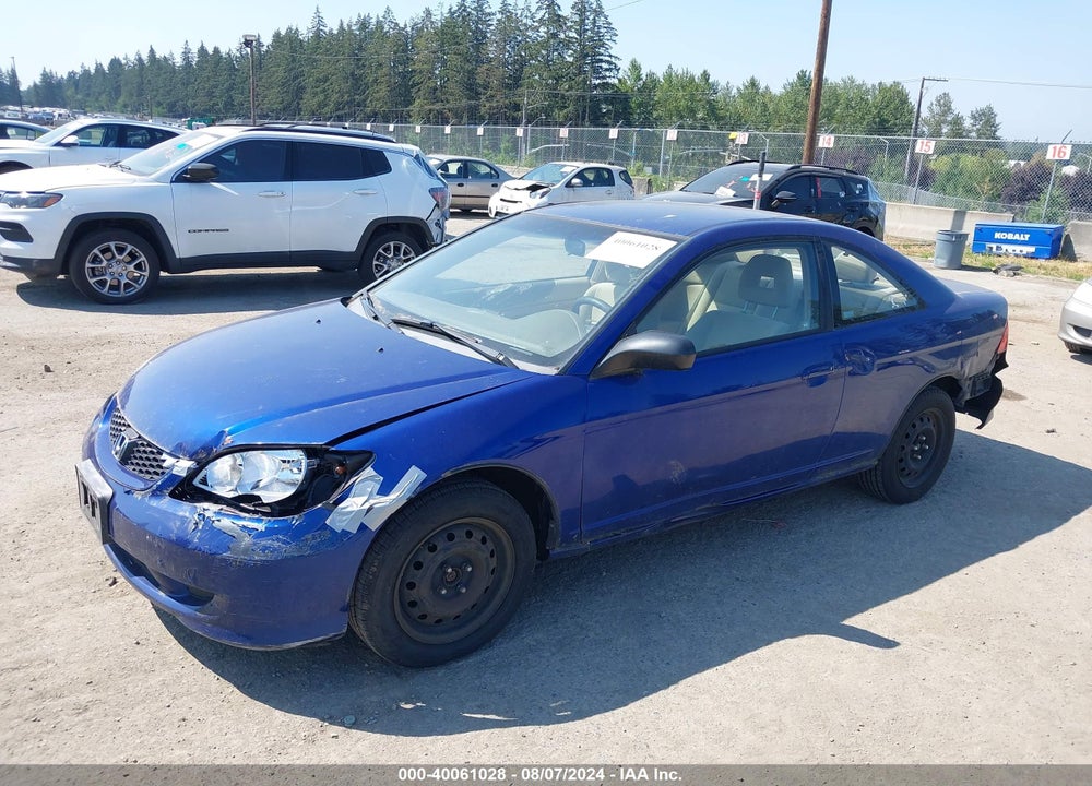 2005 HONDA CIVIC LX VIN: 1HGEM22555L052813