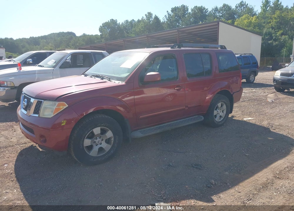 2005 NISSAN PATHFINDER VIN: 5N1AR18U85C782881