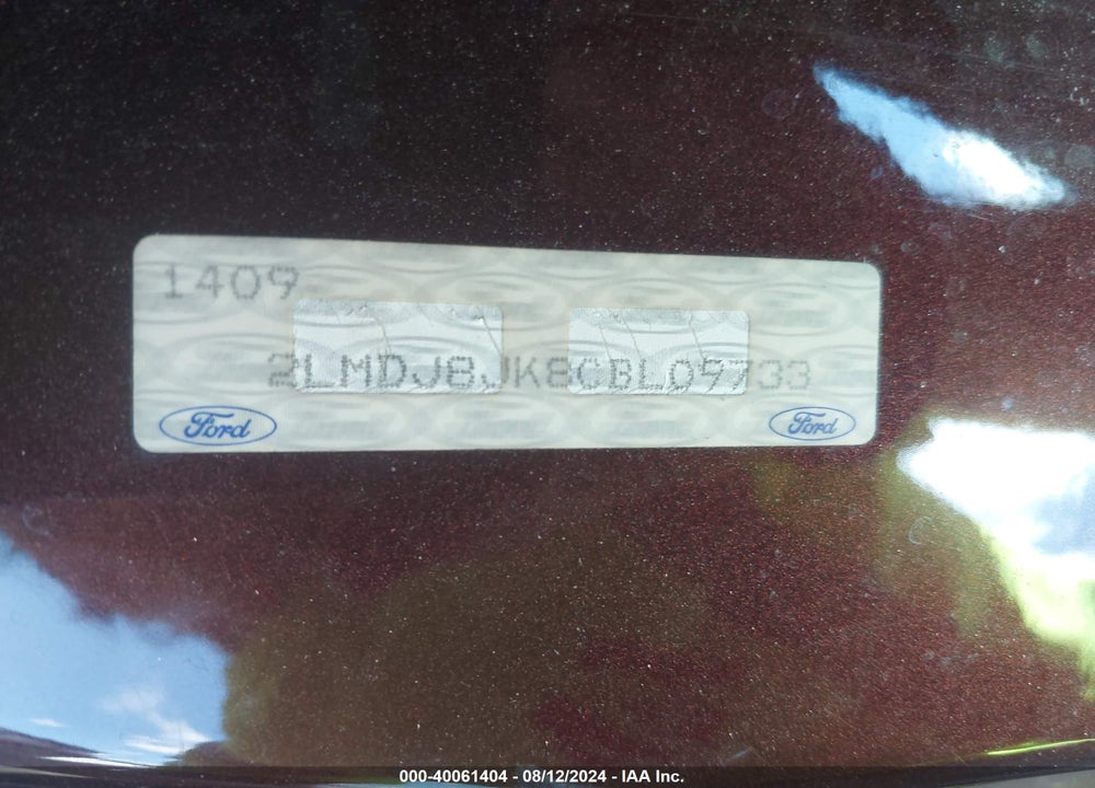 2012 LINCOLN MKX VIN: 2LMDJ8JK8CBL09733