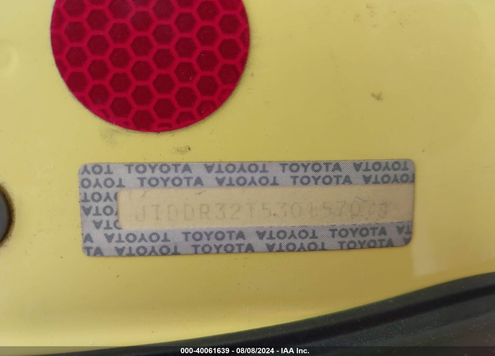 2003 TOYOTA CELICA GT VIN: JTDDR32T530157074