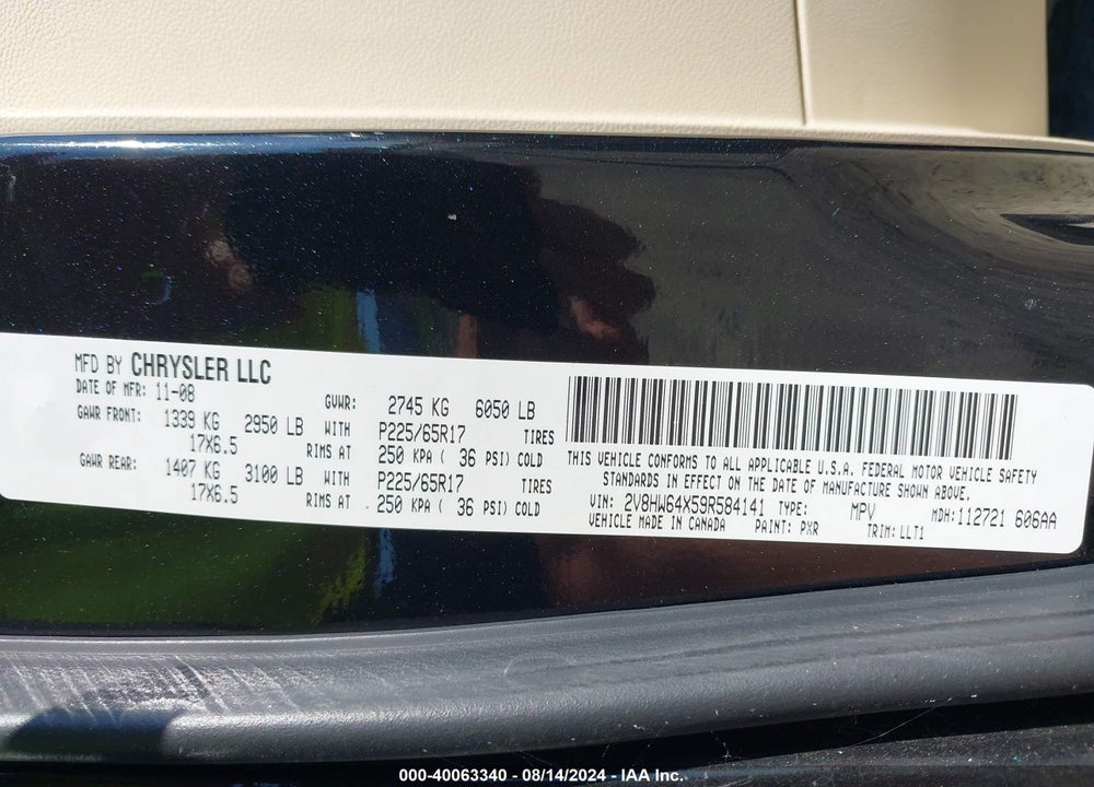 2009 VOLKSWAGEN ROUTAN SEL PREMIUM VIN: 2V8HW64X59R584141
