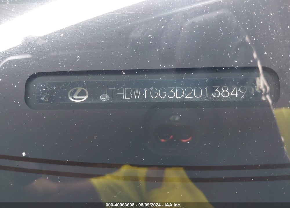2013 LEXUS ES 300H VIN: JTHBW1GG3D2013849