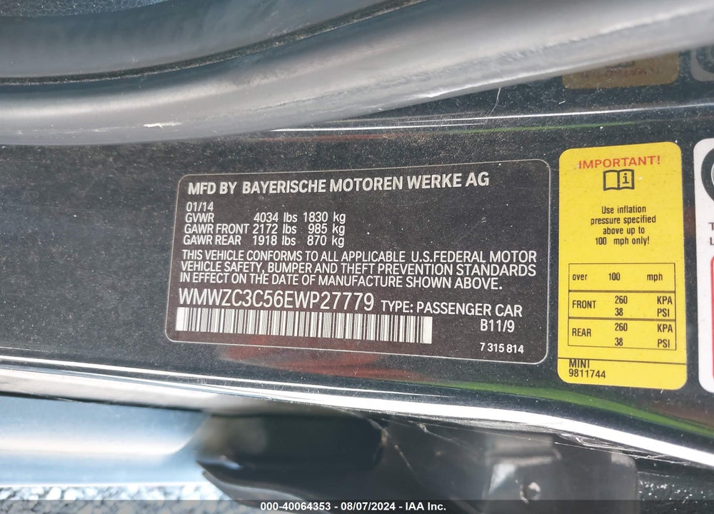2014 MINI COUNTRYMAN COOPER S VIN: WMWZC3C56EWP27779