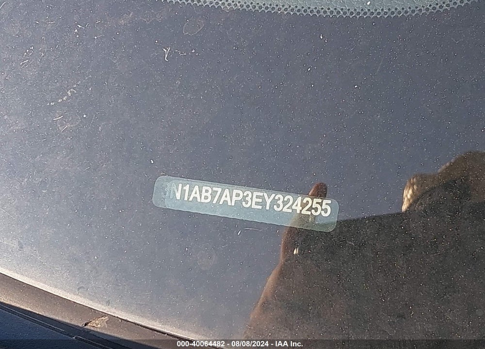 2014 NISSAN SENTRA SR VIN: 3N1AB7AP3EY324255