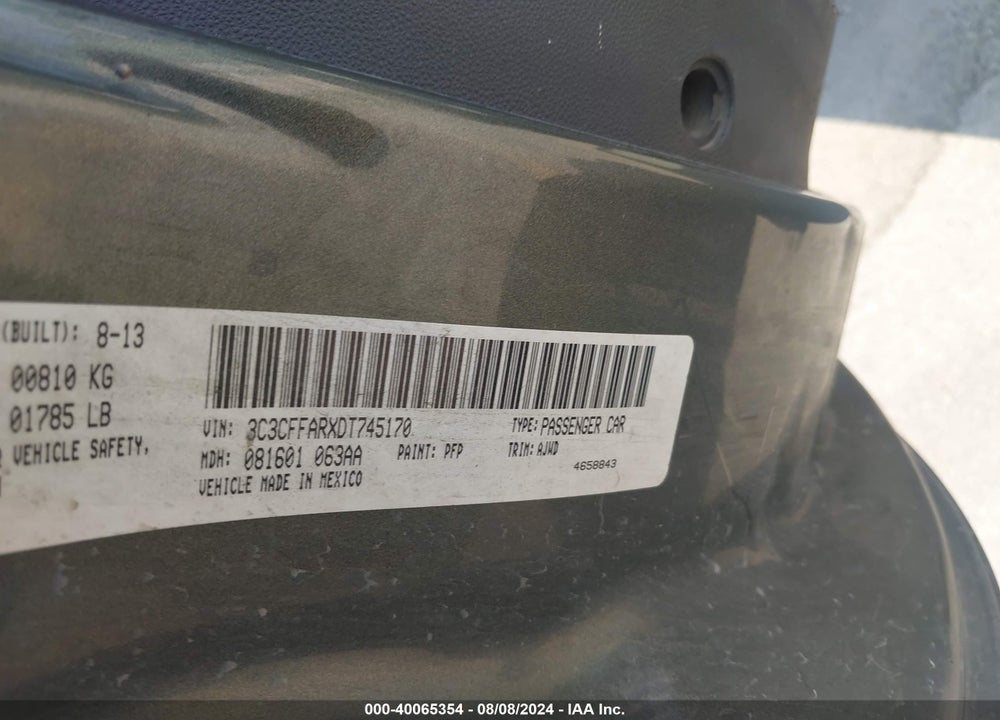 2013 FIAT 500 POP VIN: 3C3CFFARXDT745170