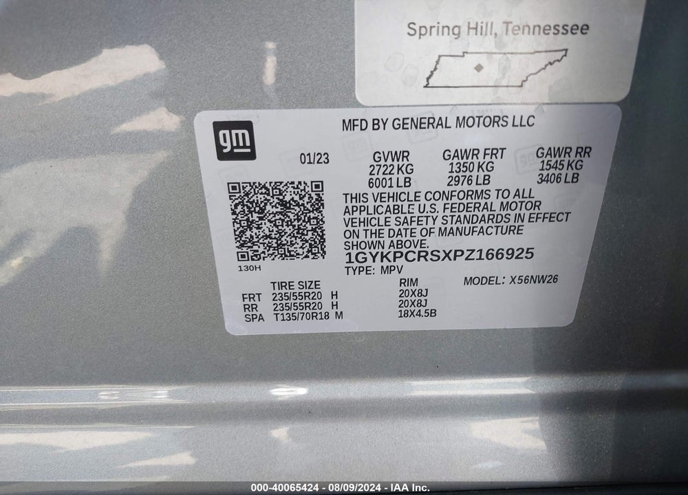 2023 CADILLAC XT6 FWD PREMIUM LUXURY VIN: 1GYKPCRSXPZ166925
