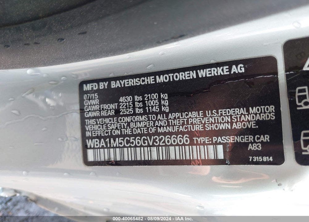 2016 BMW M235I XDRIVE VIN: WBA1M5C56GV326666