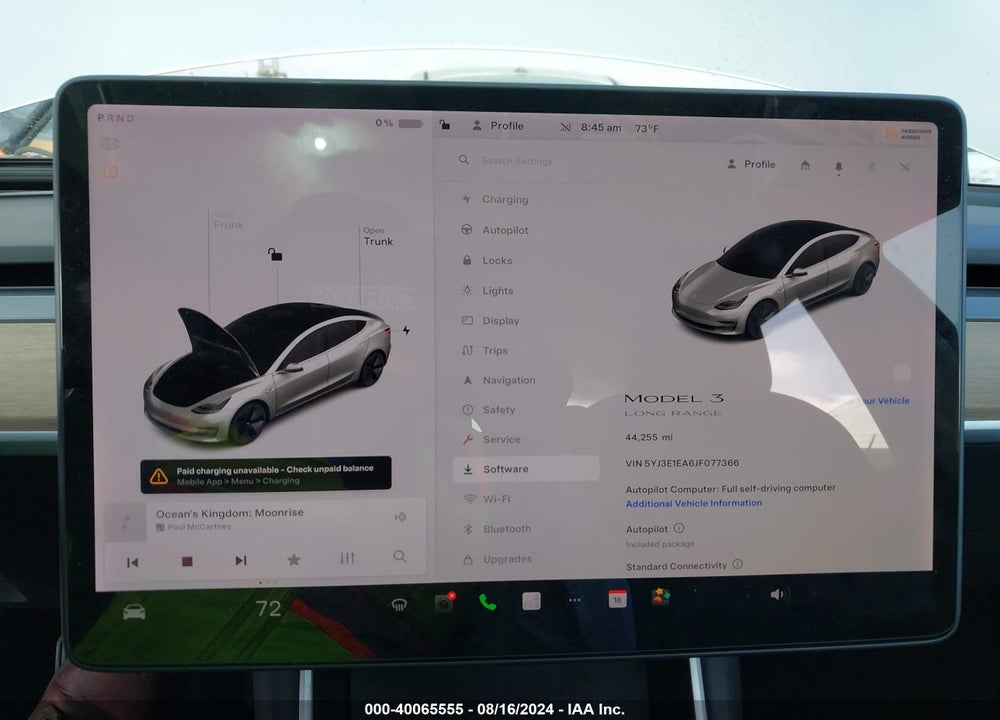 2018 TESLA MODEL 3 LONG RANGE/MID RANGE VIN: 5YJ3E1EA6JF077366