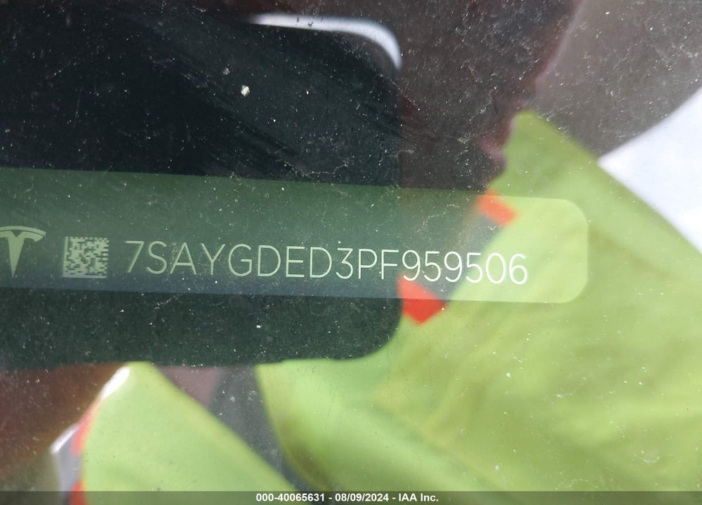 2023 TESLA MODEL Y VIN: 7SAYGDED3PF959506