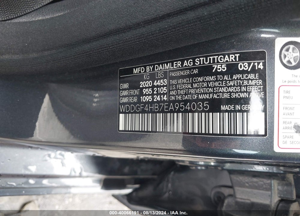 2014 MERCEDES-BENZ C 250 LUXURY/SPORT VIN: WDDGF4HB7EA954035