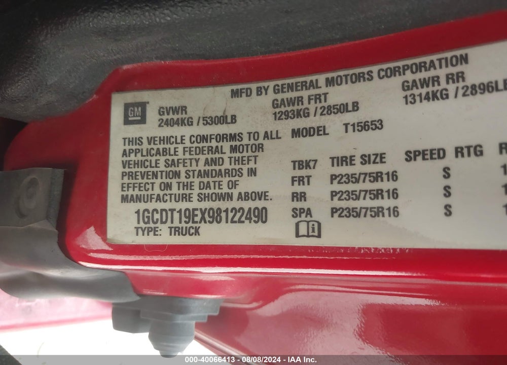 2009 CHEVROLET COLORADO LT VIN: 1GCDT19EX98122490