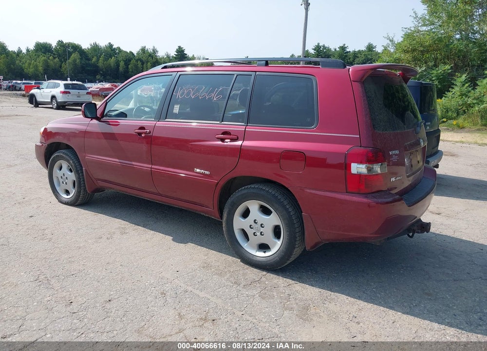 2006 TOYOTA HIGHLANDER LIMITED V6 VIN: JTEEP21A860163018