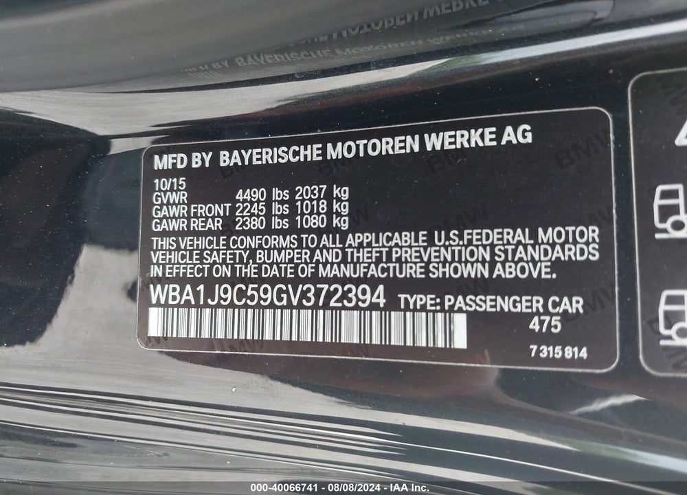 2016 BMW M235I XDRIVE VIN: WBA1J9C59GV372394