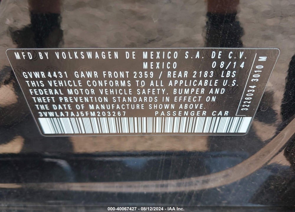 2015 VOLKSWAGEN JETTA 2.0L TDI SEL VIN: 3VWLA7AJ5FM203267