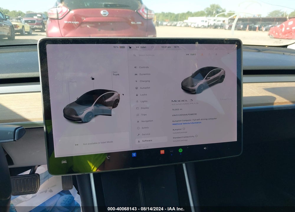 2020 TESLA MODEL 3 STANDARD RANGE PLUS REAR-WHEEL DRIVE/STANDARD RANGE REAR-WHEEL DRIVE VIN: 5YJ3E1EA4LF598038