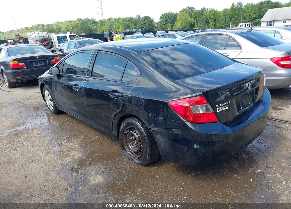 2012 HONDA CIVIC LX VIN: 19XFB2F57CE374068