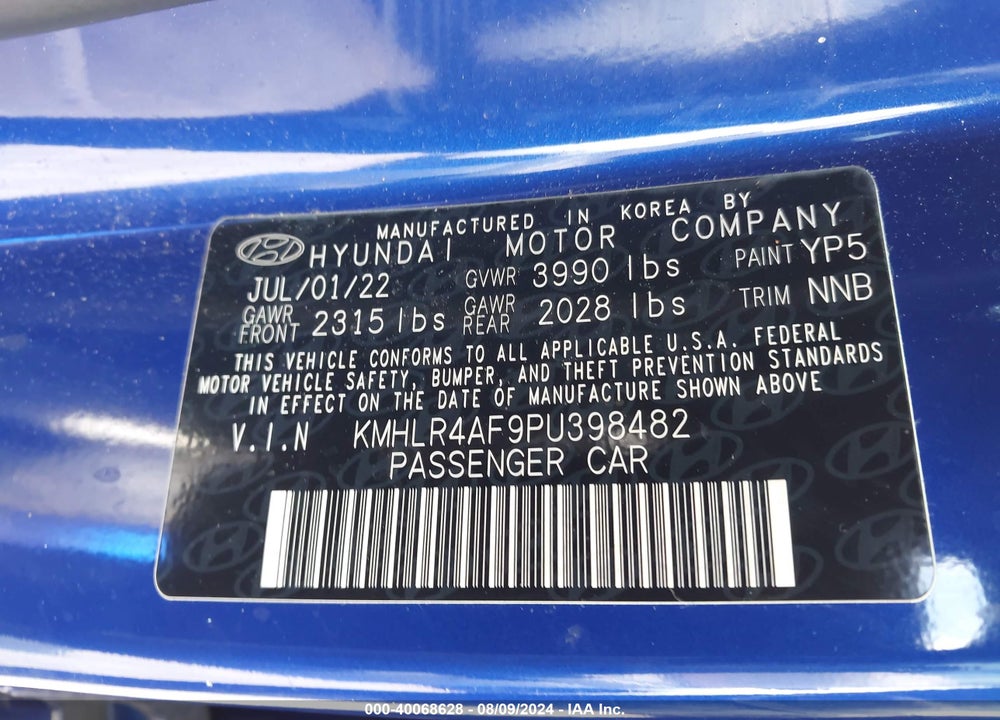 2023 HYUNDAI ELANTRA N LINE VIN: KMHLR4AF9PU398482