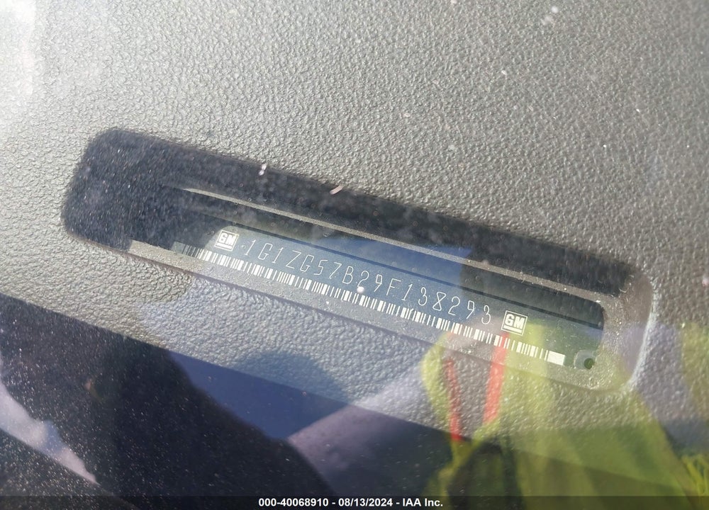 2009 CHEVROLET MALIBU LS VIN: 1G1ZG57B29F138293