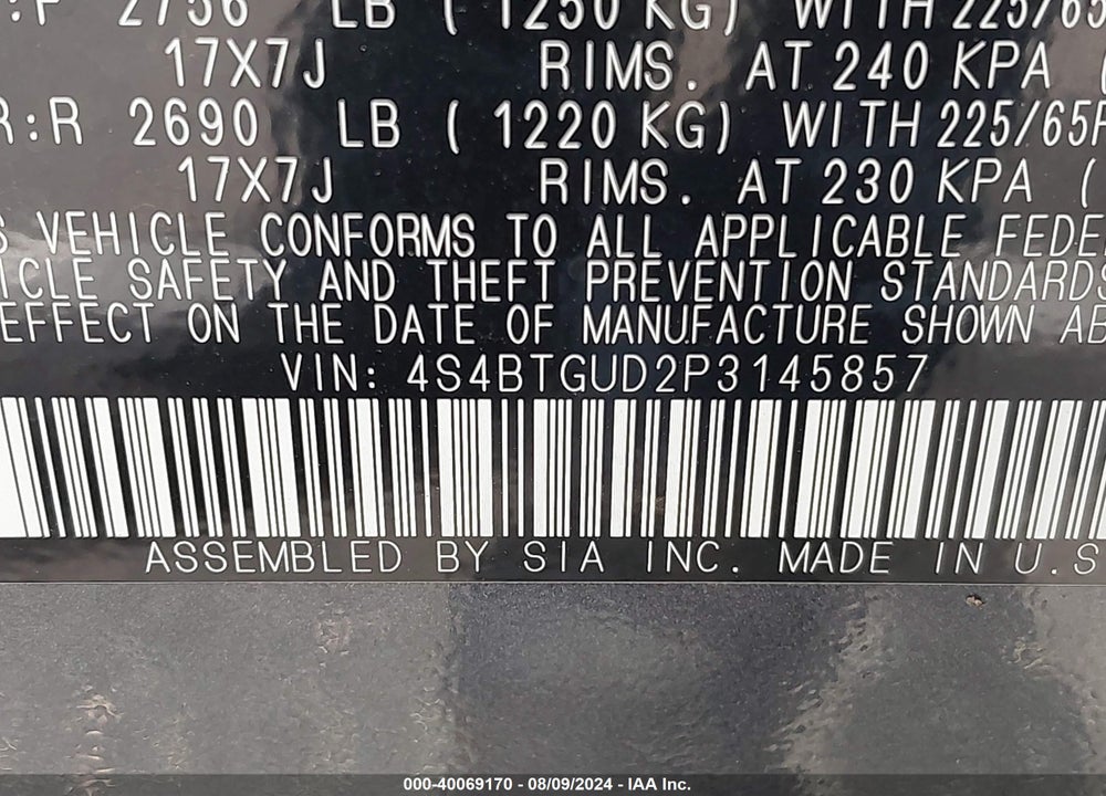 2023 SUBARU OUTBACK WILDERNESS VIN: 4S4BTGUD2P3145857