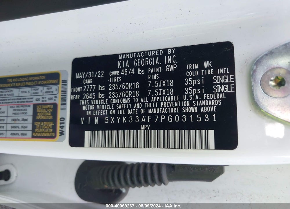 2023 KIA SPORTAGE EX VIN: 5XYK33AF7PG031531