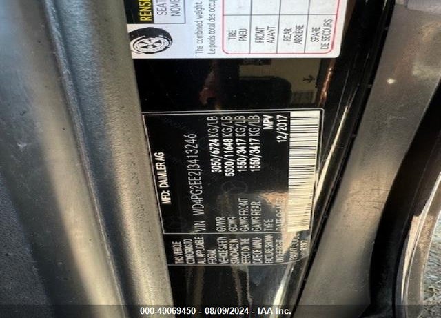2018 MERCEDES-BENZ METRIS VIN: WD4PG2EE2J3413246
