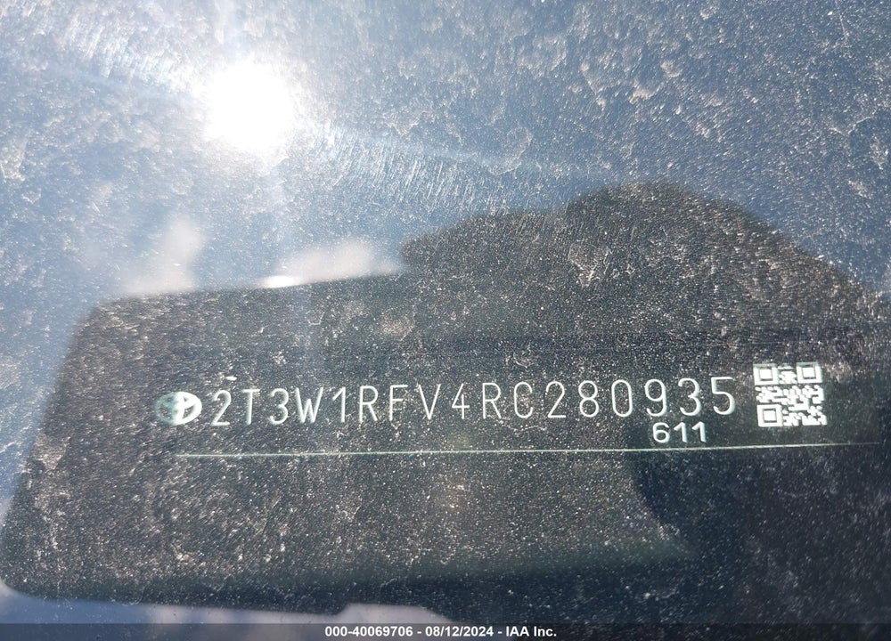 2024 TOYOTA RAV4 XLE VIN: 2T3W1RFV4RC280935
