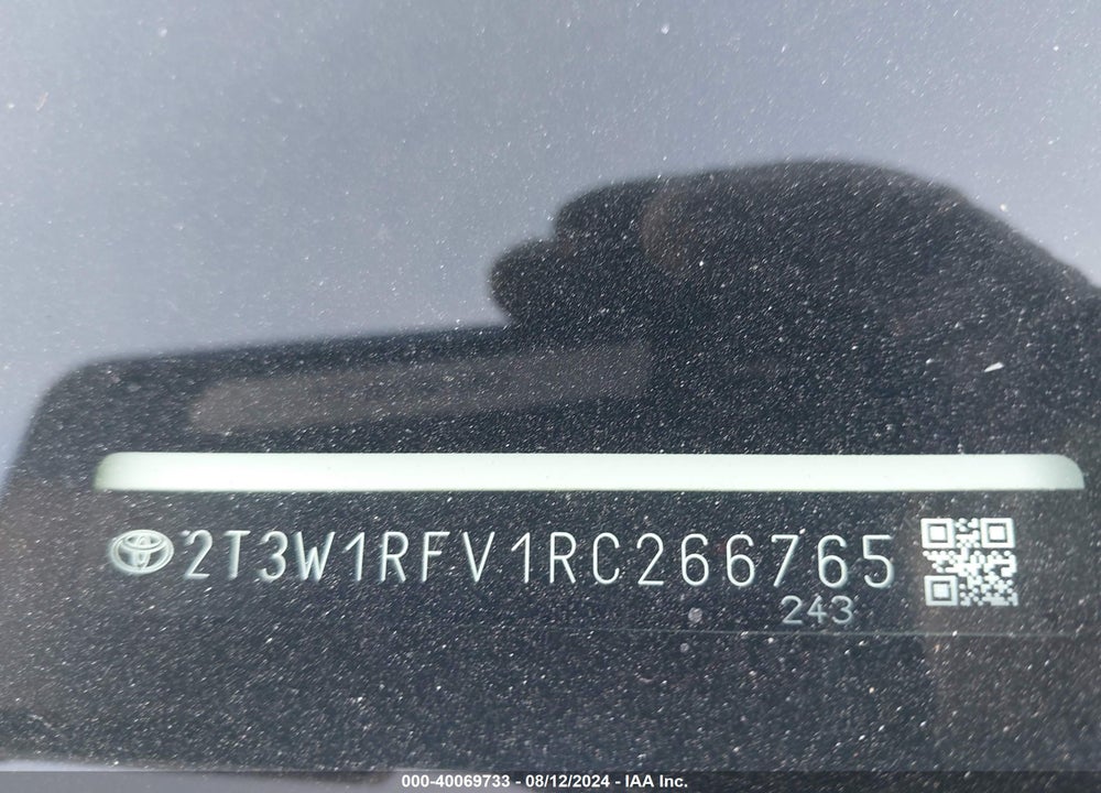 2024 TOYOTA RAV4 XLE VIN: 2T3W1RFV1RC266765